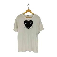 プレイコムデギャルソン PLAY COMME des GARCONS AS2024/7 24SS Unisex T-Shirt Printed Black Heart X Studs White メンズ  XL