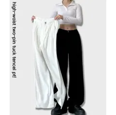 新品) エイブリー 夏 パンツ ハイウエスト ツータック パンツ