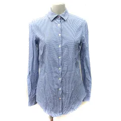 トミーヒルフィガー TOMMY HILFIGER シャツ ブラウス ギンガムチェック 長袖 6 M紺 ネイビー /YI