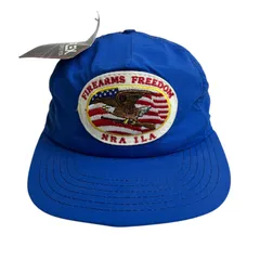 【キャップ/帽子】デッドストック　Firearms Freedom NRA ILA (ファイヤーアームズ　フリーダム　エヌアールエー) ビンテージキャップ　80-90s 刺繍ロゴ　ブルー　青