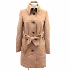 インディヴィ INDIVI ステンカラーコート 総裏地 ウール カシミヤ混 38 M ベージュ /YK