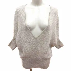 シップス SHIPS ニット セーター Vネック ドルマンスリーブ 七分袖 モヘヤ ライトベージュ /YK