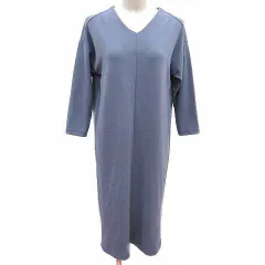 ロペピクニック ROPE Picnic ワンピース Vネック 長袖 38 M 青 ブルー /YK