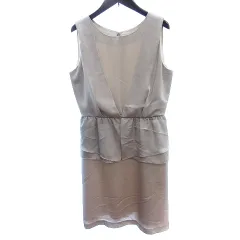 ビームスハート BEAMS HEART ワンピース パーティドレス ひざ丈 ノースリーブ 1 M ベージュ /AU