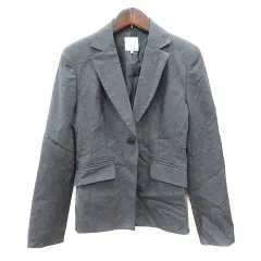 コムサ COMME CA テーラードジャケット シングル 総柄 7 S グレー /MN