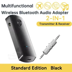 ワイヤレスオーディオアダプター、マイクレシーバー、トランスミッター、ハンズフリー通話、3.5mm AUXジャック、USB多機能、電話、テレビ、PC、車用