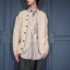 EU VINTAGE CABLE DESIGN TYROLEAN KNIT CARDIGAN/ヨーロッパ古着ケーブルデザインチロリアンニットカーディガン