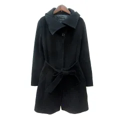 ルスーク Le souk コート ロング シングル 総裏地 アンゴラ 42 M 黒 ブラック /MN