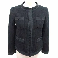 ドレステリア DRESSTERIOR ノーカラージャケット ミリタリー 36 S 黒 ブラック /YK