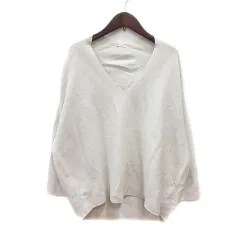 スピック&スパン Spick&Span ニット カットソー Vネック 長袖 白 アイボリー /MN