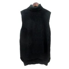 イジット ijiit Keiji Itakura ニット セーター タートルネック ノースリーブ ウール 黒 ブラック /MN