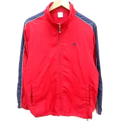 ニューバランス NEW BALANCE ブルゾン ウィンドブレーカー 総裏地 ジップアップ M 赤 レッド 紺 ネイビー /RT