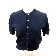 マカフィー MACPHEE トゥモローランド カーディガン ニット 半袖 S 紺 ネイビー /RT