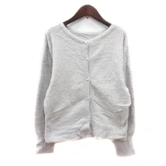 ドレスキップ DRESKIP カーディガン ニット シャギー L ライトグレー /MN