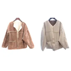 フリークスストア FREAKS STORE ノーカラーコート コーデュロイ ボア リバーシブル F 茶 ブラウン /AU