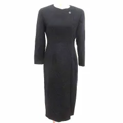 タルボット TALBOTS ワンピース ロング 長袖 ウール 4 S 黒 ブラック /YK