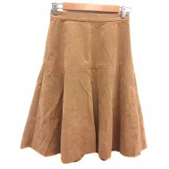 ガリャルダガランテ GALLARDAGALANTE フレアスカート ひざ丈 フェイクスエード 0 XS 茶 ブラウン /YK