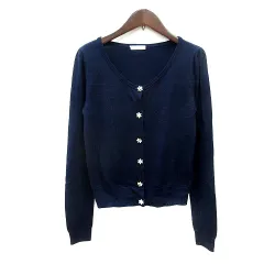 ミーア MIIA カーディガン ニット F 紺 ネイビー /MN
