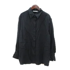 ユニクロ UNIQLO JWアンダーソン JW ANSERSON シャツ オーバーサイズ サイドリボン 長袖 L 黒 ブラック /MS