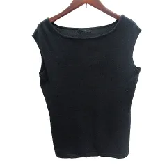 コムサイズム COMME CA ISM ニット セーター ノースリーブ L 黒 ブラック /AU