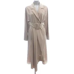 ムルーア MURUA トレンチコート ロング 切替 ウエストマーク F ベージュ /AU