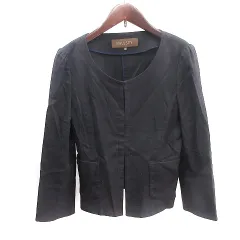 ボールジー BALLSEY トゥモローランド ノーカラージャケット 九分袖 38 M 黒 ブラック /AU