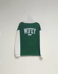 起毛 グリーン バイカラー WHO フードTシャツ//ほぼ新品//男女共同