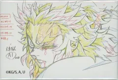 【中古】バッジ・ピンズ 煉獄杏寿郎(左向き/片目閉じ) 「劇場版 鬼滅の刃 無限列車編 最終上映記念 ufotable劇場物販第三弾 原画コレクションスクエアランダム缶バッジB」