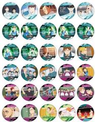 [중고] 배지·핀즈 전 30종 세트 [하이큐!! 캔 뽑기(54mm) 04. 트레이딩 장면사 캔 배지 (4)아오바성 니시·다테공·시라토리자와·카도카와]