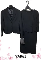 7号　7AR61  ジャケット　重ね着風　ワンピース　ブラック　フォーマル　Ja-329