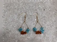 パワーストーン　ピアス　アマゾナイト、カーネリアン　No.71