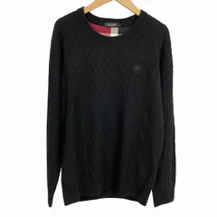 ブラックレーベルクレストブリッジ BLACK LABEL CRESTBRIDGE ニット セーター チェック カシミヤ混 黒 ブラック 2 M相当