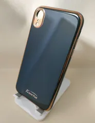 【簡易包装・未使用品】iPhoneXR ソフトケース ブラック(TPU ケース／カバー) サイドメッキ加工■ストラップホールあり
