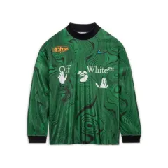 ナイキ x オフホワイト オールオーバー プリント ジャージ ケリーグリーン