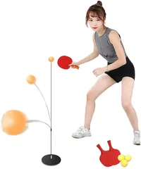 卓球ラケット 卓球ボール練習機 卓球トレーナーキット ピンポン ファミリーピンポン 卓球セット 卓球専用 一人で練習できる卓球マシン 卓球台不要 ピンポントレーニング 高さ調節可能 卓球練習 (ランダムなベース)