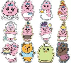 【中古】シール・ステッカー 全12種セット 「おぱんちゅうさぎ キラキラステッカー」