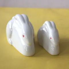 干支の置物 陶器の親子のうさぎ 兎 ウサギ 縁起物 正月飾り