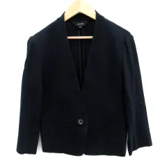 アルアバイル allureville ノーカラージャケット ミドル丈 七分袖 2 紺 ネイビー /SM45のサムネイル