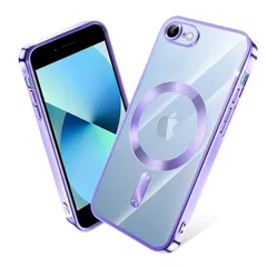 iPhone SE 第2世代 第3世代 ケース MagSafe対応 クリア iPhone 8 7 ケース メッキ加工 アイフォン SE3 SE2 スマホケース 耐衝撃 TPU ワイヤレス充電対応 いpほね se3/se2/8/7 カバー ストラップホール付き 