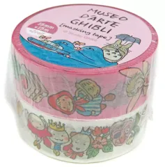 【中古】シール・ステッカー 総柄(ピンク/ホワイト) マスキングテープ(2個セット) 「三鷹の森ジブリ美術館」 限定グッズ
