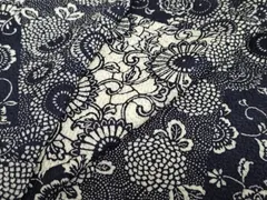 平和屋着物●上質な小紋　型染め　切嵌更紗花唐草文　鬼しぼ縮緬　正絹　逸品　DAAZ7382ud