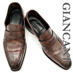 □新品級□ Santoni イタリア製 レザースニーカー 本革 ブラウン