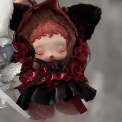 skullpanda 着せ替え　服　リボン　赤　黒　スカルパンダ ドレス ヘッドアクセサリー 猫耳