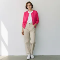 Kate Spade ケイトスペード コットン ニット カーディガン 七分袖 オフィス カジュアル コットン ピンク【中古】 レディース