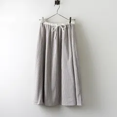 マーブルシュッド marble SUD リバーシブルイージーロングスカート シアーチェック×ストライプ ホワイト ┃ボリューム 【2400014701364】