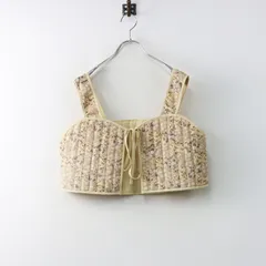 サマンサモスモス Samansa Mos2 パッチワーク風花柄キルトビスチェ F｜ベージュ トップス ベスト【2400014711097】