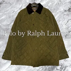 Polo by Ralph Lauren ポロバイラルフローレン キルティングコート キルティングジャケット コーデュロイ 切り替え チェック(裏地) ジップアップ 中綿 中わた カーキ系 サイズM