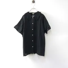 未使用 サマンサモスモス Samansa Mos2 スカラップレース衿前開きブラウス F｜ブラック トップス 半袖 カットソー【2400014710823】