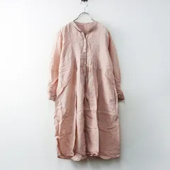 ネストローブ nest Robe 製品染めリネンピンタックスキッパーワンピース＼ピンク ドレス フレア チュニック【2400014648591】