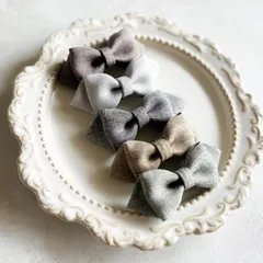 キッズ　蝶ネクタイ　ベビー　子供用　ヘアクリップ　入学式　入園式　卒業式　卒園式　グレー　ベージュ　ブラウン　子供